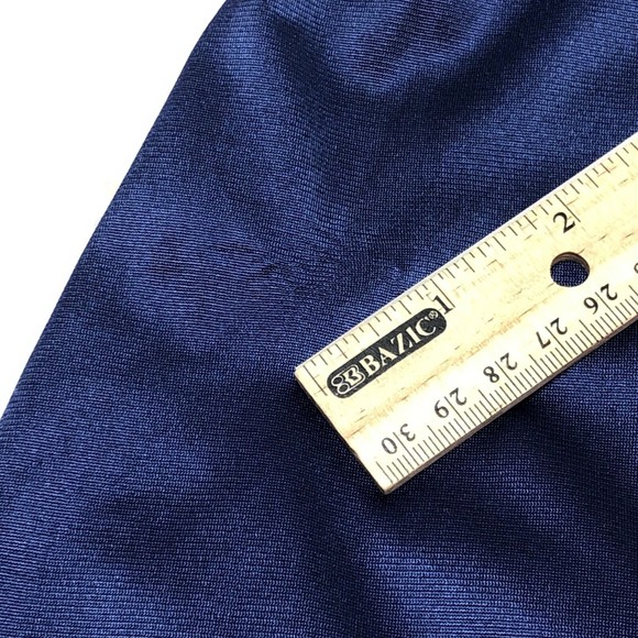 Vintage Vanity Fair Size 34 L Navy Blue Lace Trimmed Silky Satin Full Slip Dress - Picture 9 of 9